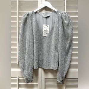 Zara Sequin Shiny Top